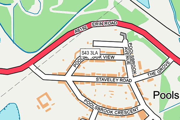 S43 3LA map - OS OpenMap – Local (Ordnance Survey)