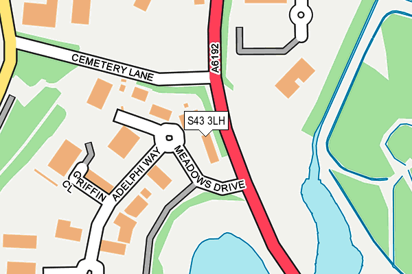 S43 3LH map - OS OpenMap – Local (Ordnance Survey)