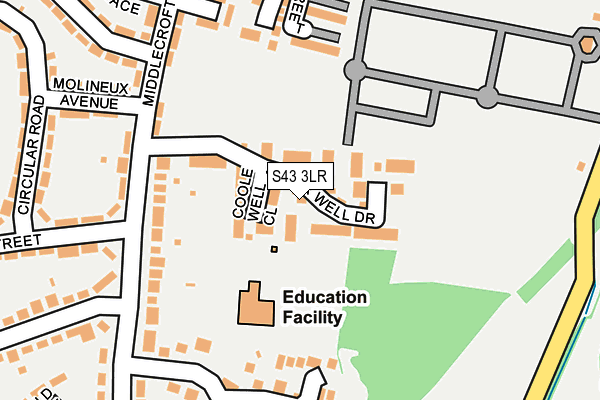S43 3LR map - OS OpenMap – Local (Ordnance Survey)