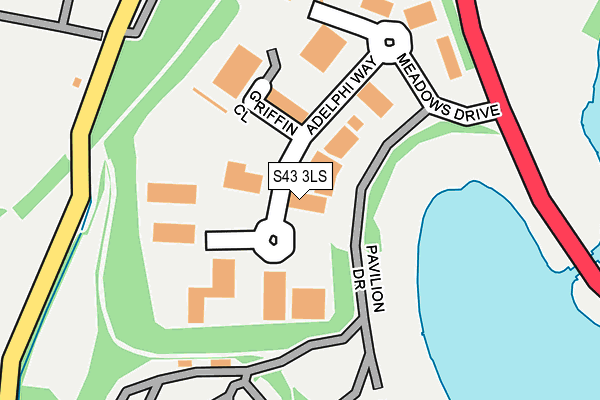 S43 3LS map - OS OpenMap – Local (Ordnance Survey)