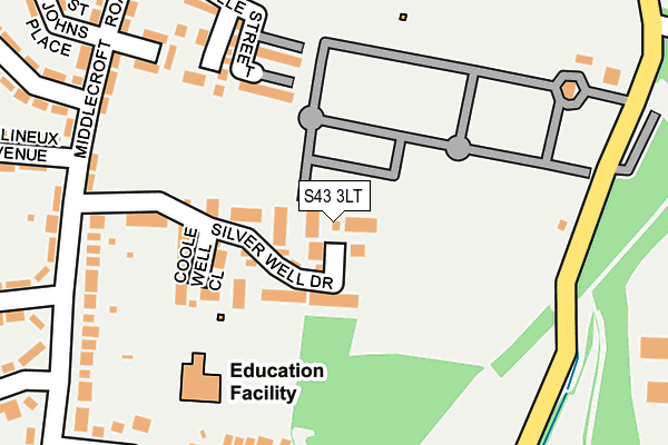 S43 3LT map - OS OpenMap – Local (Ordnance Survey)