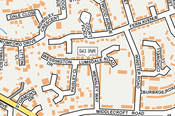 S43 3NR map - OS OpenMap – Local (Ordnance Survey)
