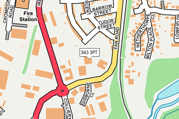 S43 3PT map - OS OpenMap – Local (Ordnance Survey)