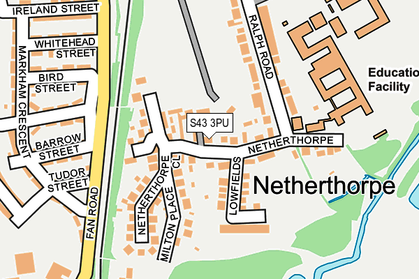 S43 3PU map - OS OpenMap – Local (Ordnance Survey)