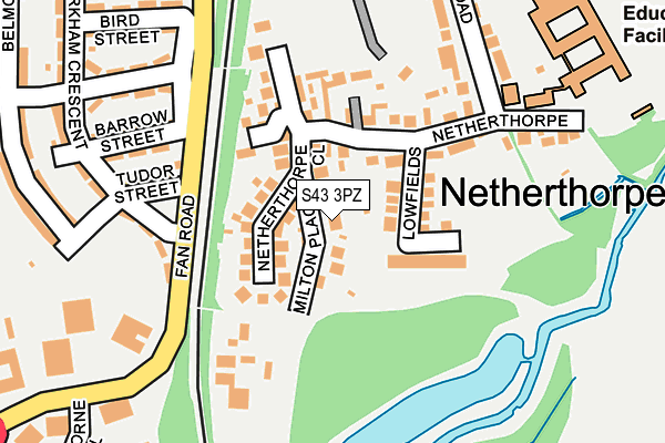S43 3PZ map - OS OpenMap – Local (Ordnance Survey)