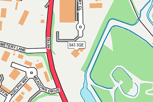 S43 3QE map - OS OpenMap – Local (Ordnance Survey)
