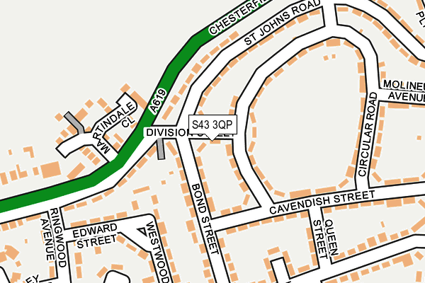 S43 3QP map - OS OpenMap – Local (Ordnance Survey)