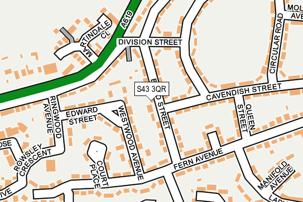 S43 3QR map - OS OpenMap – Local (Ordnance Survey)