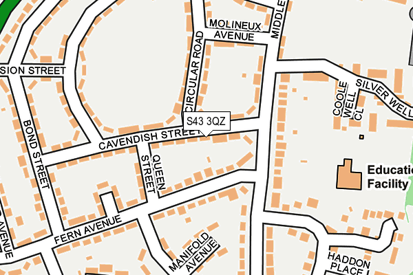 S43 3QZ map - OS OpenMap – Local (Ordnance Survey)