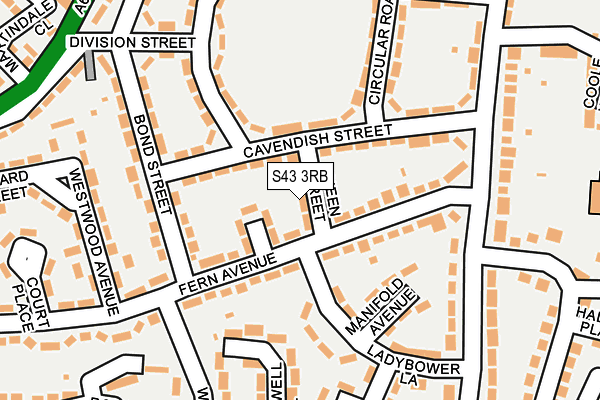 S43 3RB map - OS OpenMap – Local (Ordnance Survey)