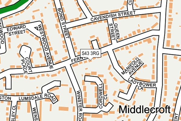 S43 3RG map - OS OpenMap – Local (Ordnance Survey)
