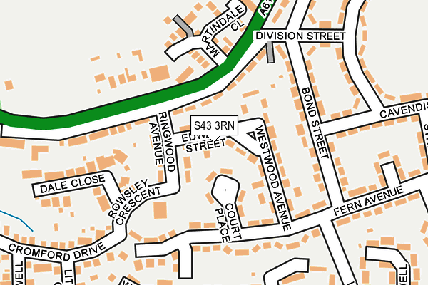 S43 3RN map - OS OpenMap – Local (Ordnance Survey)