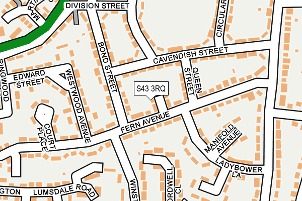 S43 3RQ map - OS OpenMap – Local (Ordnance Survey)