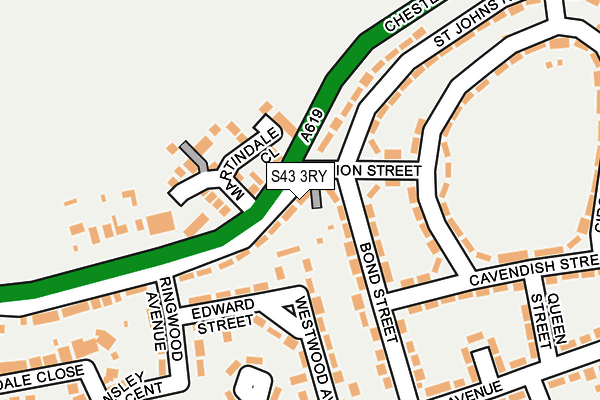 S43 3RY map - OS OpenMap – Local (Ordnance Survey)