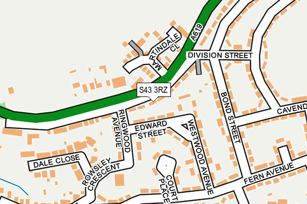 S43 3RZ map - OS OpenMap – Local (Ordnance Survey)