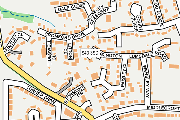 S43 3SD map - OS OpenMap – Local (Ordnance Survey)
