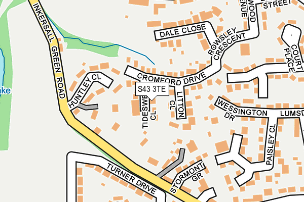 S43 3TE map - OS OpenMap – Local (Ordnance Survey)