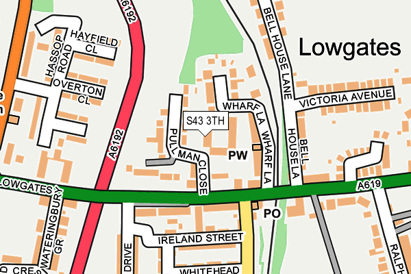 S43 3TH map - OS OpenMap – Local (Ordnance Survey)