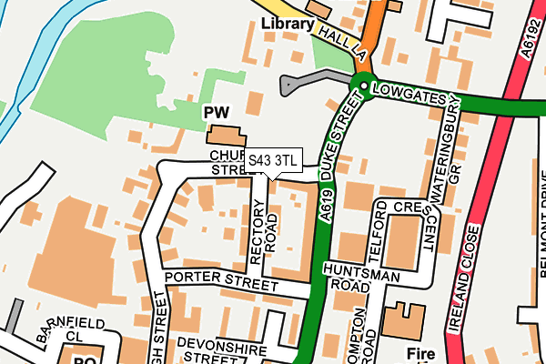 S43 3TL map - OS OpenMap – Local (Ordnance Survey)