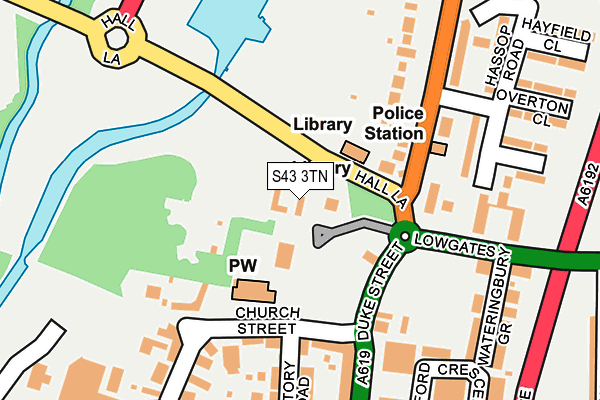 S43 3TN map - OS OpenMap – Local (Ordnance Survey)