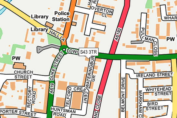 S43 3TR map - OS OpenMap – Local (Ordnance Survey)