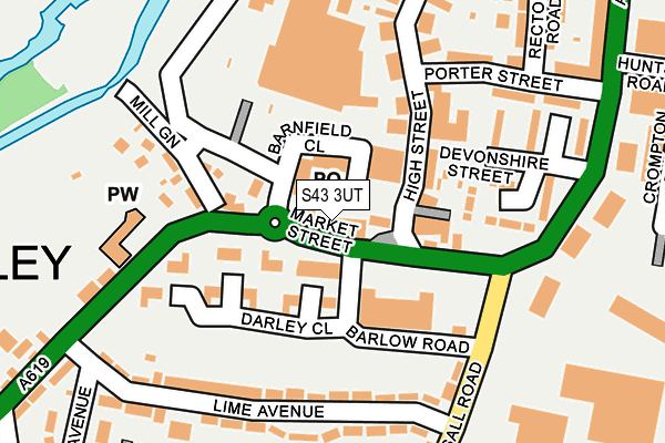 S43 3UT map - OS OpenMap – Local (Ordnance Survey)