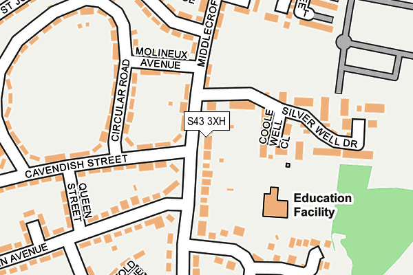 S43 3XH map - OS OpenMap – Local (Ordnance Survey)