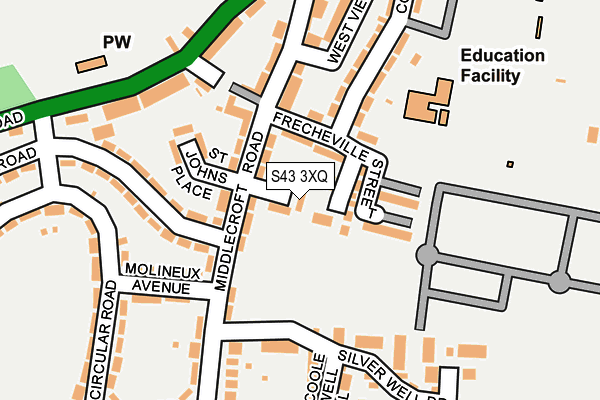 S43 3XQ map - OS OpenMap – Local (Ordnance Survey)