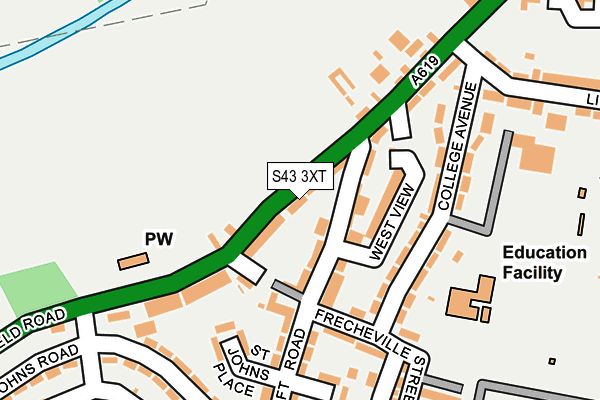 S43 3XT map - OS OpenMap – Local (Ordnance Survey)