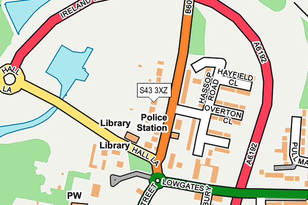 S43 3XZ map - OS OpenMap – Local (Ordnance Survey)