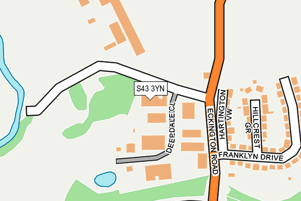 S43 3YN map - OS OpenMap – Local (Ordnance Survey)