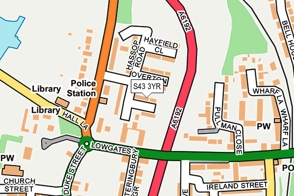 S43 3YR map - OS OpenMap – Local (Ordnance Survey)