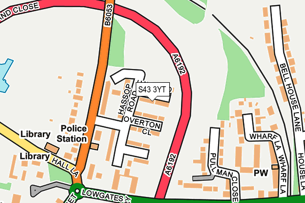 S43 3YT map - OS OpenMap – Local (Ordnance Survey)