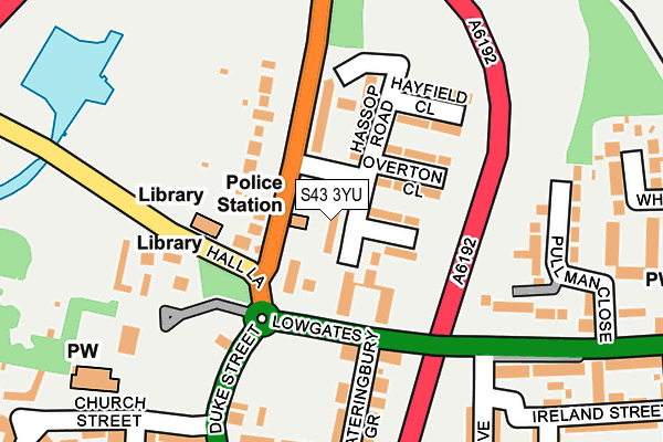 S43 3YU map - OS OpenMap – Local (Ordnance Survey)