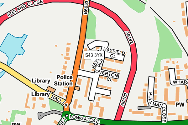 S43 3YX map - OS OpenMap – Local (Ordnance Survey)