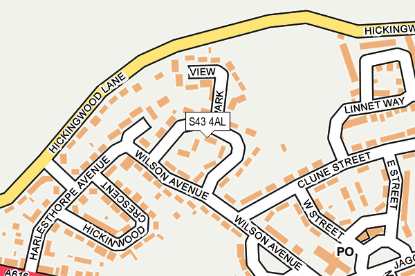S43 4AL map - OS OpenMap – Local (Ordnance Survey)
