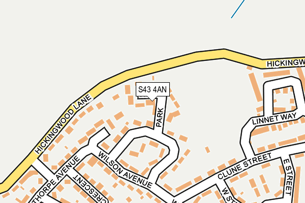 S43 4AN map - OS OpenMap – Local (Ordnance Survey)