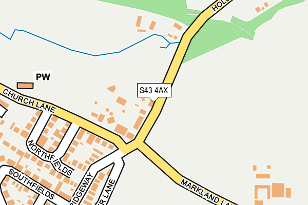 S43 4AX map - OS OpenMap – Local (Ordnance Survey)