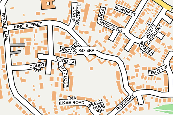S43 4BB map - OS OpenMap – Local (Ordnance Survey)
