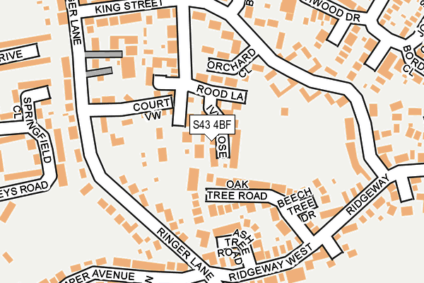 S43 4BF map - OS OpenMap – Local (Ordnance Survey)