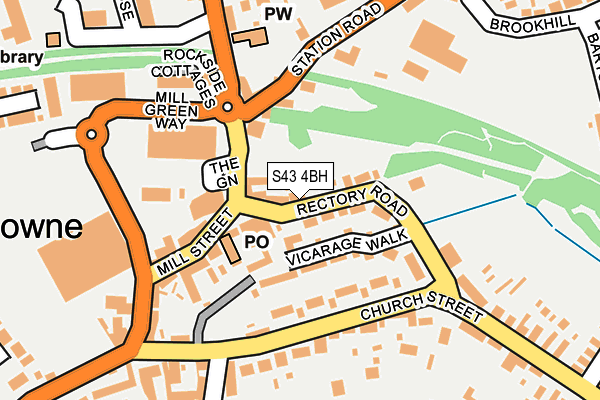 S43 4BH map - OS OpenMap – Local (Ordnance Survey)