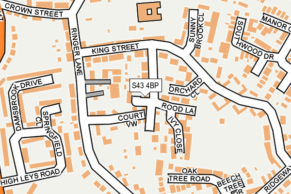 S43 4BP map - OS OpenMap – Local (Ordnance Survey)