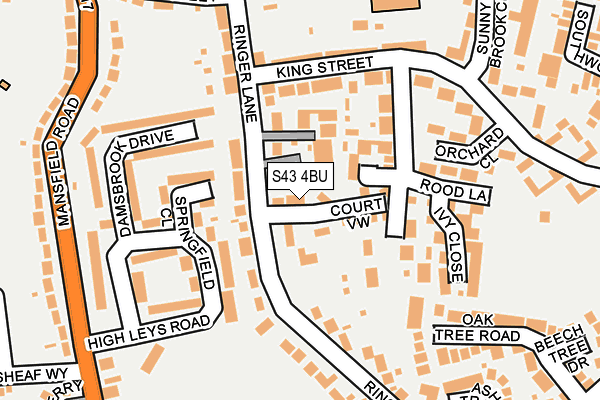 S43 4BU map - OS OpenMap – Local (Ordnance Survey)