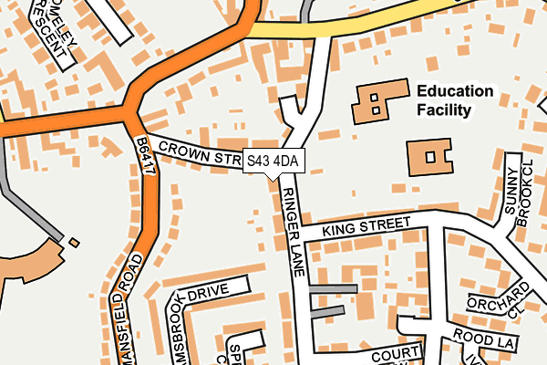 S43 4DA map - OS OpenMap – Local (Ordnance Survey)