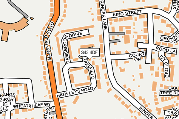 S43 4DF map - OS OpenMap – Local (Ordnance Survey)