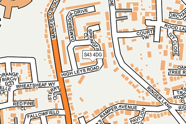 S43 4DG map - OS OpenMap – Local (Ordnance Survey)