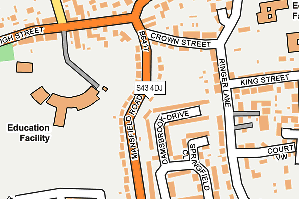 S43 4DJ map - OS OpenMap – Local (Ordnance Survey)