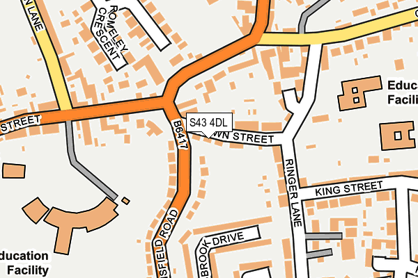 S43 4DL map - OS OpenMap – Local (Ordnance Survey)