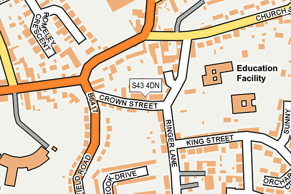S43 4DN map - OS OpenMap – Local (Ordnance Survey)