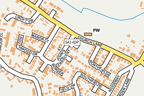 S43 4DP map - OS OpenMap – Local (Ordnance Survey)